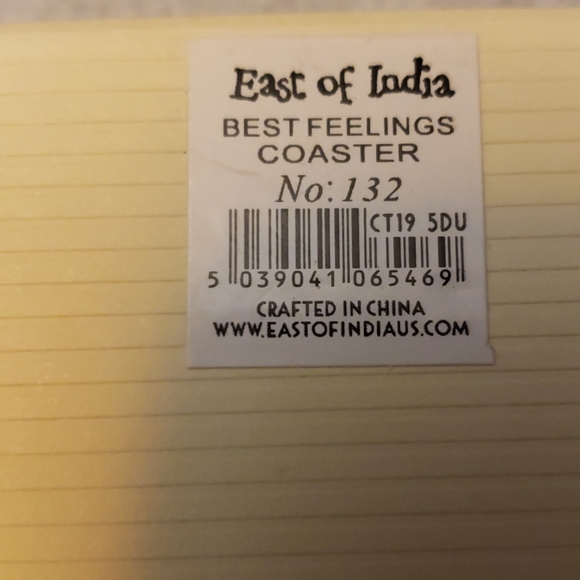 (4) East Of India Leaf Porcelain Coaster # 132 - Picture 6 of 6